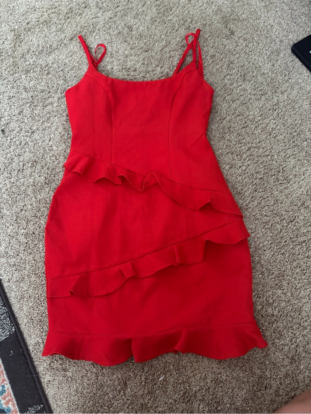 Hello Molly Red Ruffle Mini Dress